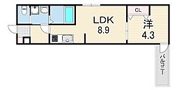 ALEGRIA垂水 1LDKの間取図画像