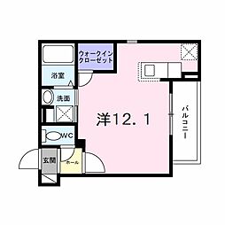ヒカルサ神戸王塚台I ワンルームの間取図画像