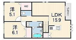 ILSOLE1 2LDKの間取図画像