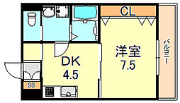 パークス大久保 1DKの間取図画像