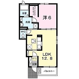ディアコート二見2 1LDKの間取図画像