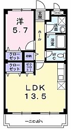 ディアコートK 1LDKの間取図画像