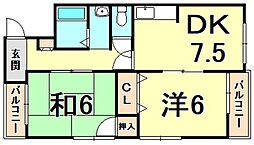 164ビル 2DKの間取図画像