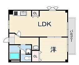 ハイツサンフラワー 1LDKの間取図画像