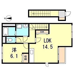 ヴィーブル東二見 1LDKの間取図画像