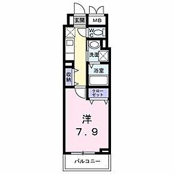 神戸市垂水区山手3丁目アパート 1Kの間取図画像