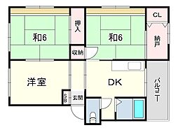 旭ケ丘コーポ 3SDKの間取図画像