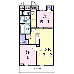 グラン・ステラータ 2LDKの間取図画像