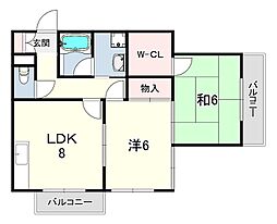 エボニーグローブ 2DKの間取図画像