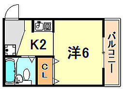 ハイツ ワンルームの間取図画像