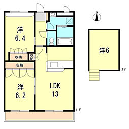 マウントック・レオ 2LDKの間取図画像