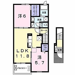アルカディア 2LDKの間取図画像