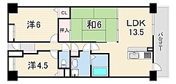 コスモ西明石 3LDKの間取図画像