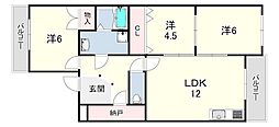リバーグリーン藤村 3LDKの間取図画像