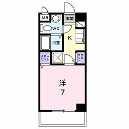 フローレンス西 1Kの間取図画像