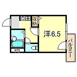 シーサイドマンション 1Kの間取図画像