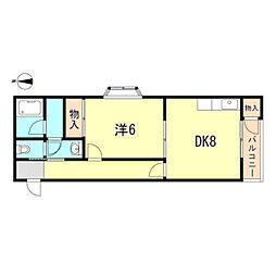 エタナールM&A 1DKの間取図画像