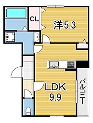 プリメーロ明石 1LDKの間取図画像