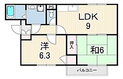 ルミエール 2LDKの間取図画像