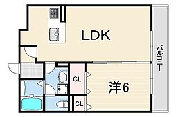 アルコバレーノ潤和 1LDKの間取図画像