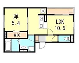 LESENSFAMIIAUXmSUMINO 1LDKの間取図画像