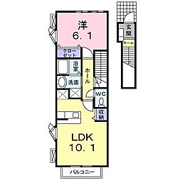 ハーベストスクエア壱番館 1LDKの間取図画像