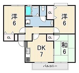 ベルコリーヌ 3DKの間取図画像
