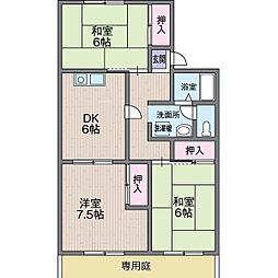 セジュール名谷 3DKの間取図画像