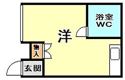 プレアール西明石 ワンルームの間取図画像