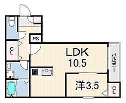ジーメゾン明石魚住ベリアス 1LDKの間取図画像