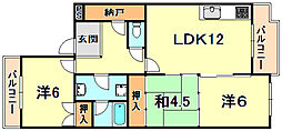 ハピネス 3LDKの間取図画像