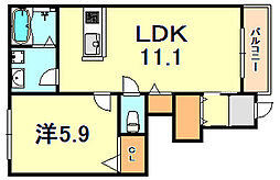 エレガンスコート西嶋 1LDKの間取図画像
