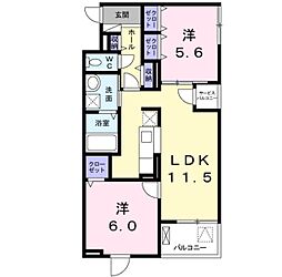 T&Nハピネス 2LDKの間取図画像