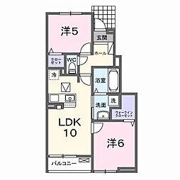 エクセルハイツC 2LDKの間取図画像