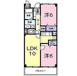 クレッシェンドWAKOU 2LDKの間取図画像