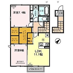 サワーローズ 2LDKの間取図画像