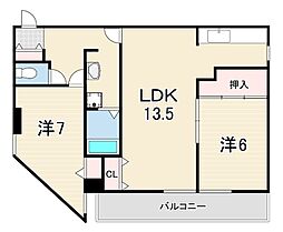 ベルトピア塩屋 2LDKの間取図画像