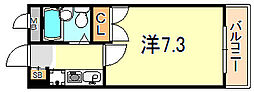 ルミエール明石 1Kの間取図画像