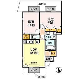 エタン・リジエールB 2LDKの間取図画像