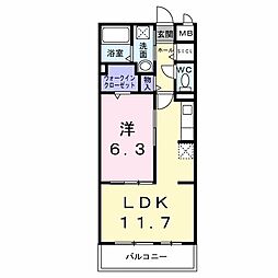 ローレルコート藤江駅前 1LDKの間取図画像