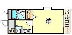ヴェルドール垂水 1Kの間取図画像