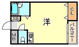 サニーパレス大津和 ワンルームの間取図画像