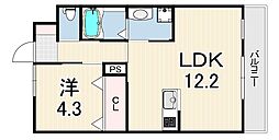 ペルル3 1LDKの間取図画像
