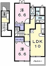 メゾン・オルタンシア 2LDKの間取図画像