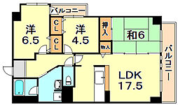 パレ清水が丘 3LDKの間取図画像
