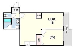ファーストハウス 1LDKの間取図画像