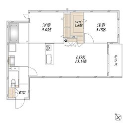 メゾン ソプラ 2LDKの間取図画像