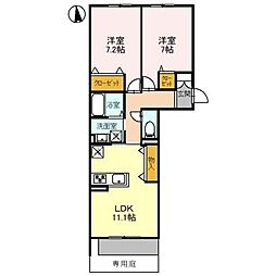 シャーメゾン茜 2LDKの間取図画像