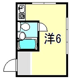 ラムール西明石 ワンルームの間取図画像
