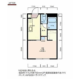 フレグランス中屋 1Kの間取図画像